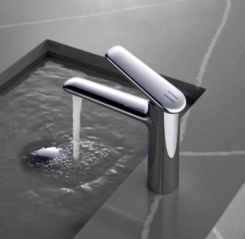 Vòi Lavabo KRONEN thấp màu crom model KR3558C