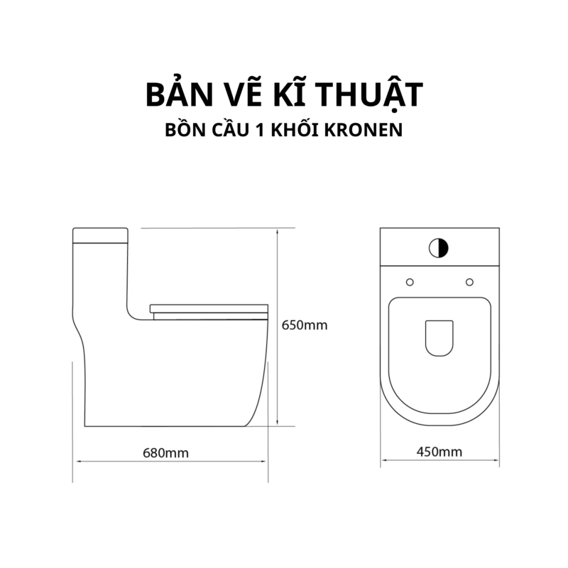 BẢN VẼ KĨ THUẬT BỒN CẦU 1 KHỐI KRONEN